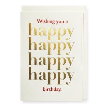 Archivist Gallery Grusskarte "Gold Happy Happy Birthday"