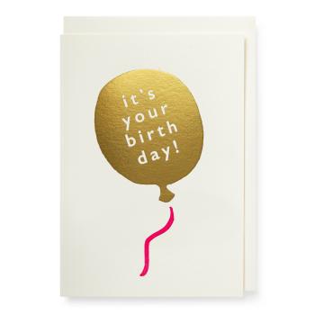 Archivist Gallery Grusskarte "Gold Balloon Birthday"