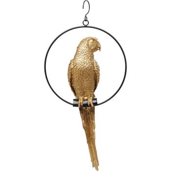 Deko Figur Swinging Parrot Gold 57cm