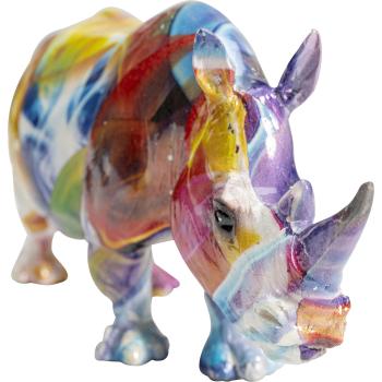 Preview: Deko Figur Colored Rhino 17cm