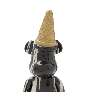 Preview: Deko Figur Gelato Bear Schwarz 40cm