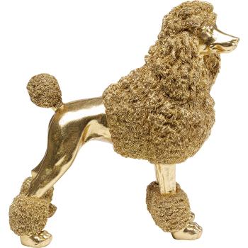 Preview: Deko Figur Mrs Poodle Gold 34cm