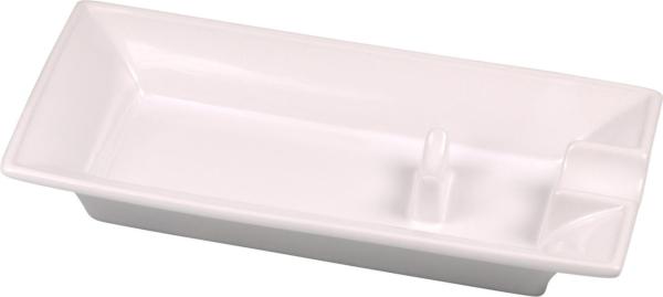 Zigarrenaschenbecher "Keramik weiß" 1 Ablage mit zusätzlicher Ablage aus Keramik