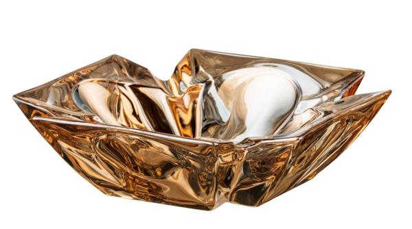 Zigarrenaschenbecher "Glas bernsteinfarben" mit 4 Ablagen