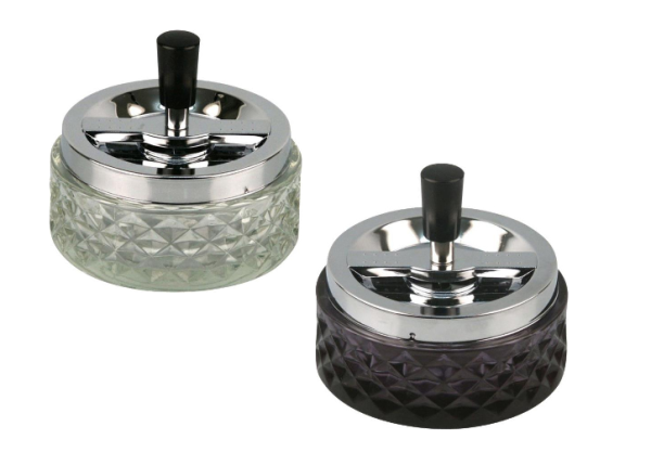 Drehaschenbecher "Chrome / Glas"