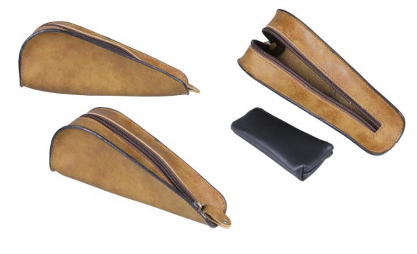 Pfeifentasche Lederoptik hellbraun 1er