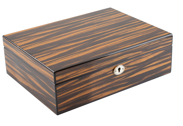 Humidor "braun / schwarz high gloss" für ca. 30 Zigarren