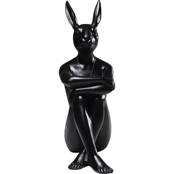 Deko Figur Gangster Rabbit Schwarz 39cm