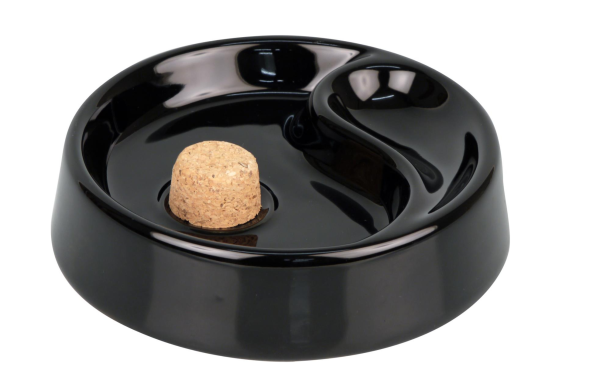 Pfeifenaschenbecher Glas schwarz mit 1 Ablage