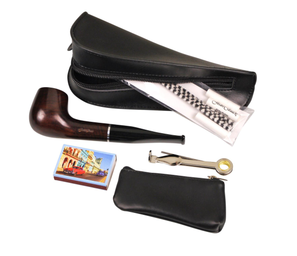 Jean Claude Pfeifenset gerade mit Etui schwarz